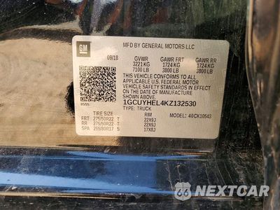 Zdjęcie 12 z 12 samochodu: 2019 CHEVROLET SILVERADO K1500 HIGH COUNTRY VIN:1GCUYHEL4KZ132530 - miniatura