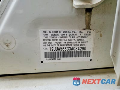 Zdjęcie 12 z 12 samochodu: 2003 ACURA 3.2TL VIN:19UUA56633A084290 - miniatura