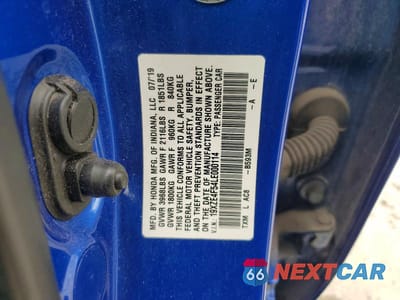 Zdjęcie 12 z 12 samochodu: 2020 HONDA INSIGHT EX VIN:19XZE4F54LE000114 - miniatura
