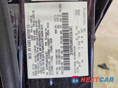 Zdjęcie 13 z 13 samochodu: 2012 FORD FUSION SEL VIN:3FAHP0JA8CR336382 - miniatura