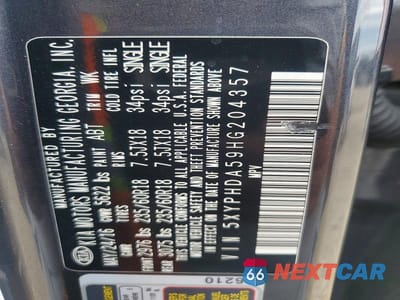 Zdjęcie 13 z 13 samochodu: 2017 KIA SORENTO EX VIN:5XYPHDA59HG204357 - miniatura