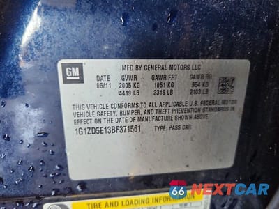 Zdjęcie 13 z 13 samochodu: 2011 CHEVROLET MALIBU 2LT VIN:1G1ZD5E13BF371561 - miniatura