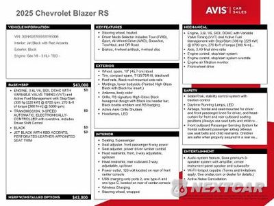 Zdjęcie 13 z 14 samochodu: 2025 CHEVROLET BLAZER RS VIN:3GNKBERS9SS195006 - miniatura