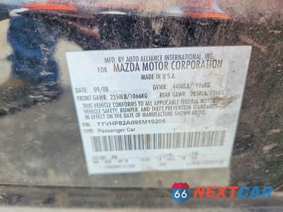 Zdjęcie 12 z 12 samochodu: 2009 MAZDA 6 I VIN:1YVHP82A095M19205 - miniatura