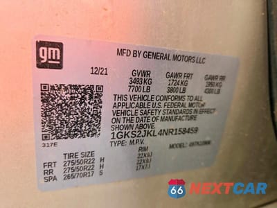 Zdjęcie 13 z 13 samochodu: 2022 GMC YUKON XL VIN:1GKS2JKL4NR158459 - miniatura