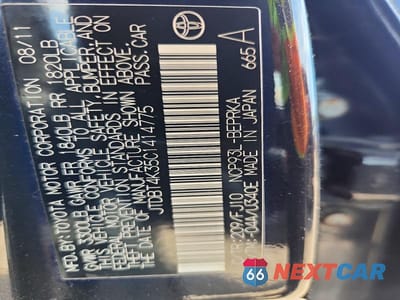 Zdjęcie 12 z 12 samochodu: 2012 TOYOTA YARIS FLEET VIN:JTDBT4K35C1414775 - miniatura