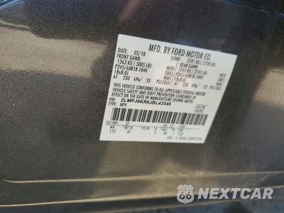 Zdjęcie 12 z 12 samochodu: 2018 LINCOLN MKX SELECT VIN:2LMPJ8KR6JBL43546 - miniatura