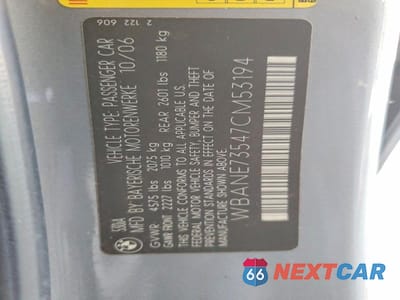 Zdjęcie 12 z 12 samochodu: 2007 BMW 530 I VIN:WBANE73547CM53194 - miniatura