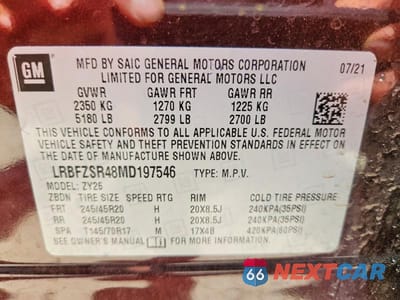 Zdjęcie 13 z 13 samochodu: 2021 BUICK ENVISION AVENIR VIN:LRBFZSR48MD197546 - miniatura