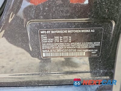 Zdjęcie 12 z 12 samochodu: 2017 BMW 540 I VIN:WBAJE5C36HG916898 - miniatura