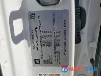 Zdjęcie 14 z 14 samochodu: 2024 CHEVROLET TAHOE K1500 VIN:1GNSKLED6RR188815 - miniatura