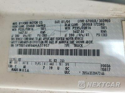 Zdjęcie 13 z 13 samochodu: 2004 FORD E150 DELIVERY VAN VIN:1FTRE14W44HA51957 - miniatura
