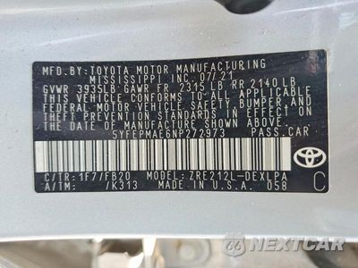 Zdjęcie 12 z 12 samochodu: 2022 TOYOTA COROLLA LE VIN:5YFEPMAE6NP272973 - miniatura