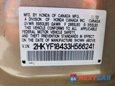 Zdjęcie 14 z 14 samochodu: 2003 HONDA PILOT EX VIN:2HKYF18433H566241 - miniatura