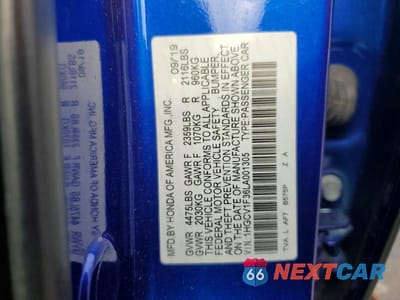 Zdjęcie 12 z 12 samochodu: 2020 HONDA ACCORD SPORT VIN:1HGCV1F36LA001305 - miniatura