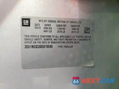 Zdjęcie 13 z 13 samochodu: 2013 CADILLAC XTS VIN:2G61N5S33D9216546 - miniatura