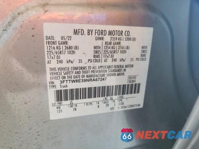 Zdjęcie 12 z 12 samochodu: 2022 FORD MAVERICK XL VIN:3FTTW8E39NRA67247 - miniatura