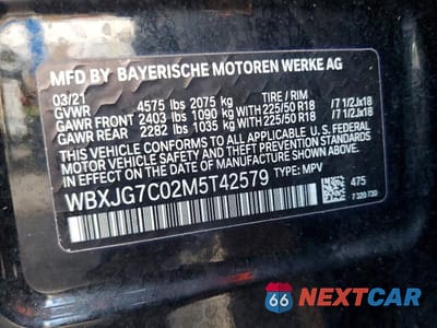 Zdjęcie 13 z 13 samochodu: 2021 BMW X1 SDRIVE28I VIN:WBXJG7C02M5T42579 - miniatura