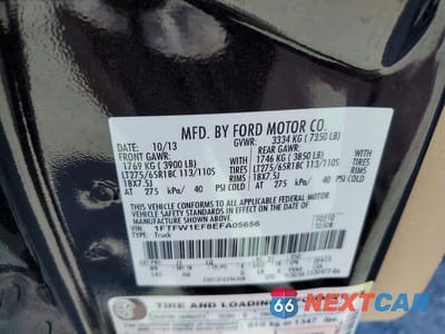 Zdjęcie 12 z 12 samochodu: 2014 FORD F150 SUPERCREW VIN:1FTFW1EF8EFA05656 - miniatura