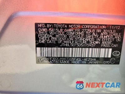 Zdjęcie 13 z 13 samochodu: 2013 LEXUS LS 460 VIN:JTHBL5EF5D5115937 - miniatura