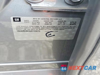 Zdjęcie 12 z 12 samochodu: 2018 CADILLAC CTS LUXURY VIN:1G6AR5SX3J0139870 - miniatura