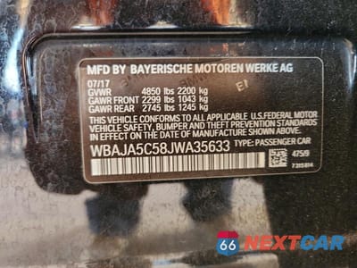 Zdjęcie 12 z 12 samochodu: 2018 BMW 530 I VIN:WBAJA5C58JWA35633 - miniatura