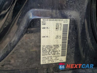 Zdjęcie 12 z 12 samochodu: 2017 NISSAN ALTIMA 2.5 SR VIN:1N4AL3AP1HC204962 - miniatura