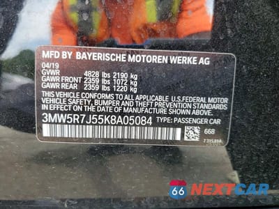 Zdjęcie 12 z 12 samochodu: 2019 BMW 330XI VIN:3MW5R7J55K8A05084 - miniatura