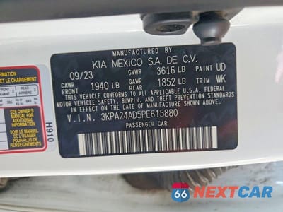 Zdjęcie 12 z 12 samochodu: 2023 KIA RIO S VIN:3KPA24AD5PE615880 - miniatura