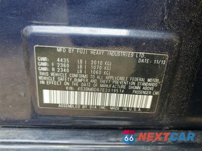 Zdjęcie 12 z 12 samochodu: 2014 SUBARU LEGACY 2.5I PREMIUM VIN:4S3BMBD67E3019514 - miniatura
