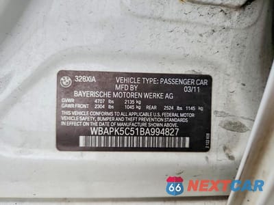 Zdjęcie 12 z 12 samochodu: 2011 BMW 328 XI SULEV VIN:WBAPK5C51BA994827 - miniatura