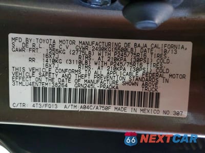 Zdjęcie 12 z 12 samochodu: 2014 TOYOTA TACOMA DOUBLE CAB VIN:3TMLU4EN7EM138264 - miniatura