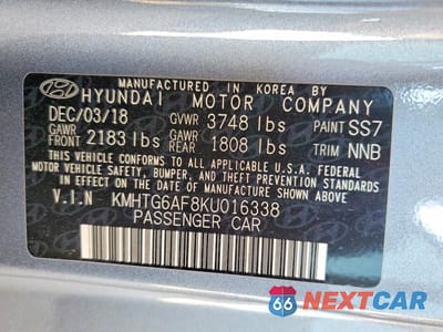 Zdjęcie 13 z 13 samochodu: 2019 HYUNDAI VELOSTER 2.0L VIN:KMHTG6AF8KU016338 - miniatura