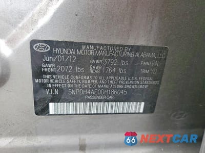 Zdjęcie 12 z 12 samochodu: 2013 HYUNDAI ELANTRA GLS VIN:5NPDH4AE0DH186045 - miniatura
