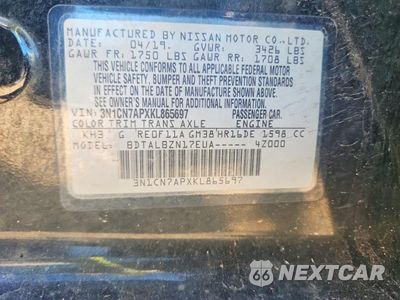 Zdjęcie 12 z 12 samochodu: 2019 NISSAN VERSA SV VIN:3N1CN7APXKL865697 - miniatura