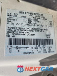 Zdjęcie 14 z 14 samochodu: 2007 FORD EXPEDITION EL LIMITED VIN:1FMFK195X7LA44911 - miniatura