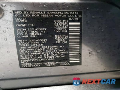 Zdjęcie 13 z 13 samochodu: 2020 NISSAN ROGUE SV VIN:KNMAT2MV1LP510446 - miniatura
