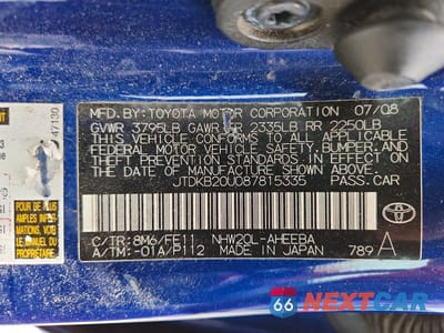 Zdjęcie 12 z 12 samochodu: 2008 TOYOTA PRIUS BASE VIN:JTDKB20U087815335 - miniatura