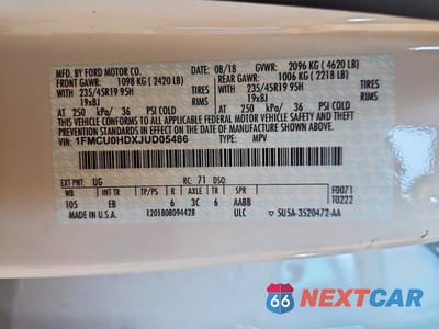 Zdjęcie 13 z 13 samochodu: 2018 FORD ESCAPE SEL VIN:1FMCU0HDXJUD05486 - miniatura