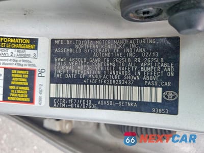 Zdjęcie 12 z 12 samochodu: 2013 TOYOTA CAMRY VIN:4T4BF1FK2DR293437 - miniatura