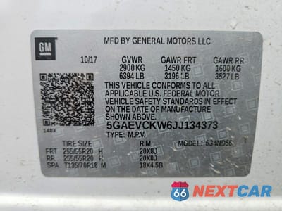 Zdjęcie 13 z 13 samochodu: 2018 BUICK ENCLAVE AVENIR VIN:5GAEVCKW6JJ134373 - miniatura