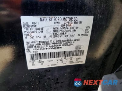 Zdjęcie 13 z 13 samochodu: 2012 FORD EXPLORER LIMITED VIN:1FMHK8F80CGA08597 - miniatura