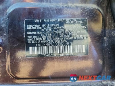 Zdjęcie 13 z 13 samochodu: 2013 SUBARU XV CROSSTREK 2.0 PREMIUM VIN:JF2GPACC0DH202674 - miniatura
