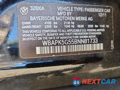 Zdjęcie 12 z 12 samochodu: 2011 BMW 328 XI SULEV VIN:WBAPK5G55BNN81733 - miniatura