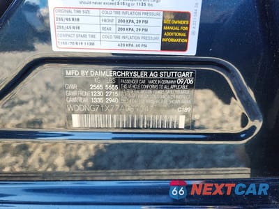 Zdjęcie 12 z 12 samochodu: 2007 MERCEDES-BENZ S 550 VIN:WDDNG71X77A089047 - miniatura