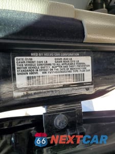 Zdjęcie 12 z 12 samochodu: 2006 VOLVO S60 2.5T VIN:YV1RH592062537492 - miniatura