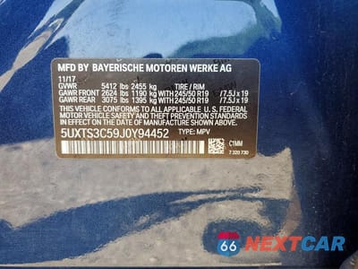 Zdjęcie 13 z 13 samochodu: 2018 BMW X3 XDRIVEM40I VIN:5UXTS3C59J0Y94452 - miniatura