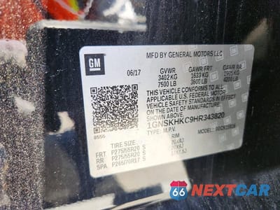 Zdjęcie 13 z 13 samochodu: 2017 CHEVROLET SUBURBAN K1500 LT VIN:1GNSKHKC9HR343820 - miniatura