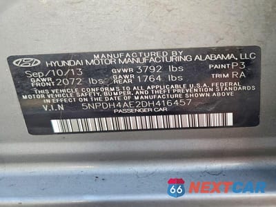 Zdjęcie 12 z 12 samochodu: 2013 HYUNDAI ELANTRA GLS VIN:5NPDH4AE2DH416457 - miniatura