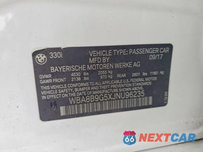 Zdjęcie 12 z 12 samochodu: 2018 BMW 330 I VIN:WBA8B9G5XJNU96235 - miniatura